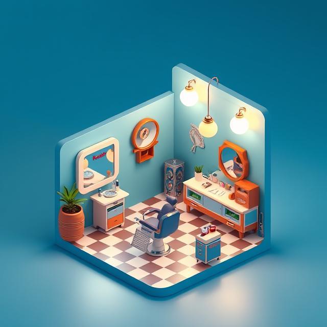 Modern barbershop interior